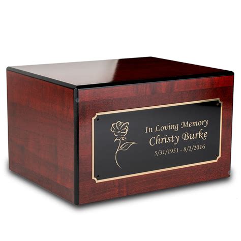 custom urn wood box metal plaque|Custom Plaque for a Urn Box .